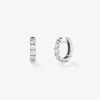 Pendientes de oro blanco de 18K con 12 diamantes en talla brillante con un total de 0,95 cts