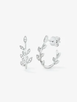 Pendientes de oro blanco de 18K con 36 diamantes en talla brillante con un total de 0,16 cts