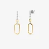 Pendientes de oro blanco y amarillo de 18K con diamantes blancos en talla brillante de 0,2 cts