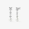 Pendientes de oro blanco de 18K con 62 diamantes en talla brillante con un total de 0,99 cts y 2 perlas akoya de 8,5 mm