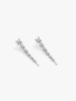 Pendientes de oro blanco de 18K con diamantes blancos en talla brillante de 2,48 cts