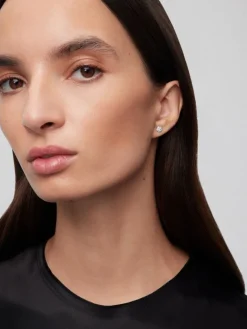 Pendientes de oro blanco de 18kt con diamantes
