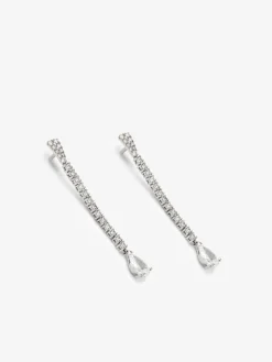 Pendientes de oro blanco de 18K con diamantes en talla pera y brillante de 1,72 cts