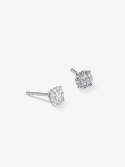 Pendientes de oro blanco de 18K con diamantes blancos en talla brillante de 0,37 cts