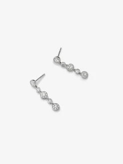 Pendientes de oro blanco de 18K con 10 diamantes en talla brillante de 0,7 cts