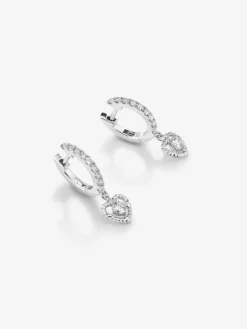 Pendientes de oro blanco de 18K con 20 diamantes en talla brillante con un total de 0,33 cts