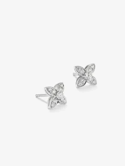 Pendientes de oro blanco de 18K con diamantes blancos en talla brillante de 0,4 cts