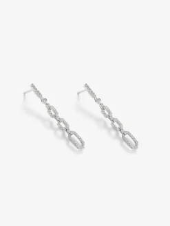 Pendientes de oro blanco de 18K con 96 diamantes en talla brillante con un total de 0,58 cts