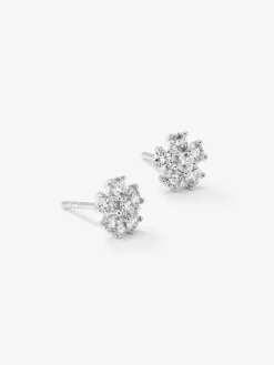 Pendientes de oro blanco de 18kt con diamantes