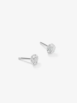 Pendientes de oro blanco de 18kt con diamantes