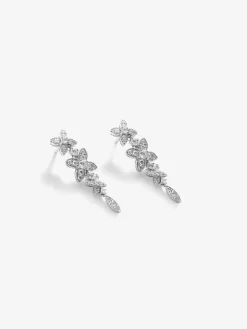Pendientes de oro blanco de 18K con diamantes blancos en talla brillante de 1,092 cts