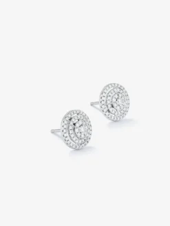 Pendientes de oro blanco de 18K con diamantes en pavé