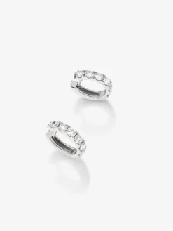 Pendientes de oro blanco de 18K con 12 diamantes en talla brillante con un total de 0,95 cts
