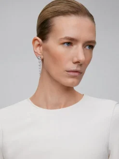 Pendientes de oro blanco de 18K con diamantes blancos en talla brillante de 2,48 cts