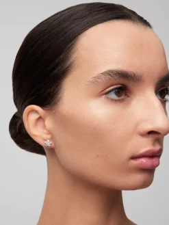 Pendientes de oro blanco de 18kt con diamantes
