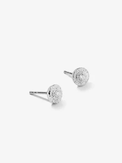 Pendientes de oro blanco de 18kt con diamantes