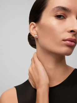 Pendientes de oro blanco de 18kt con diamantes