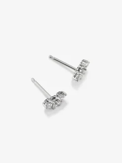 Pendientes de oro blanco de 18K con 6 diamantes en talla brillante con un total de 0,58 cts