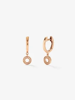 Pendientes de oro rosa de 18kt con diamantes
