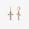 Pendientes de oro rosa de 18kt con zafiros multicolor