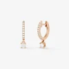Pendientes de oro rosa de 18K con 20 diamantes en talla brillante con un total de 0,38 cts