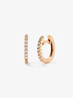 Pendientes de oro rosa de 18kt con diamantes