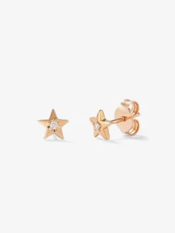 Pendientes de oro rosa de 18kt con diamantes