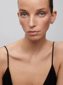 Pendientes de oro rosa de 18K con forma circular