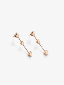 Pendientes de oro rosa de 18K con corazones