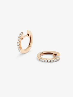 Pendientes de oro rosa de 18kt con diamantes