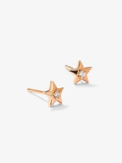 Pendientes de oro rosa de 18kt con diamantes