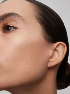 Pendientes de oro rosa de 18kt con diamantes