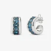 Pendientes de plata 925 con pavé de topacios azul london en talla brillante