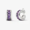 Pendientes de plata 925 con pavé de amatistas en talla brillante