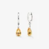 Pendientes de plata 925 con cuarzos citrinos en talla pera