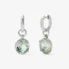 Pendientes de plata 925 con 2 amatistas verdes en talla oval de 5,9 cts