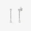 Pendientes desmontables de oro blanco de 18K con diamantes blancos en talla pera y brillante de 3,23 cts