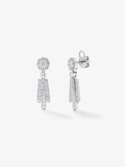 Pendientes desmontables de oro blanco de 18K con diamantes blancos en talla brillante de 0,2 cts