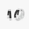Pendientes doble aro de plata 925 con espinelas