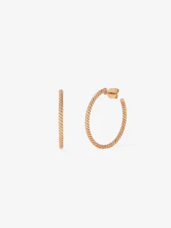 Pendientes gallonados de oro rosa de 18kt