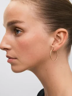 Pendientes gallonados de oro rosa de 18kt