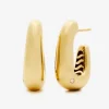 Pendientes grandes de aro de oro amarillo de 18K con diamantes en talla brillante de 0,05 cts