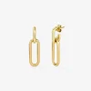 Pendientes medianos de eslabones forza de oro amarillo de 18K