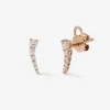 Pendientes trepadores de oro rosa de 18K con diamantes