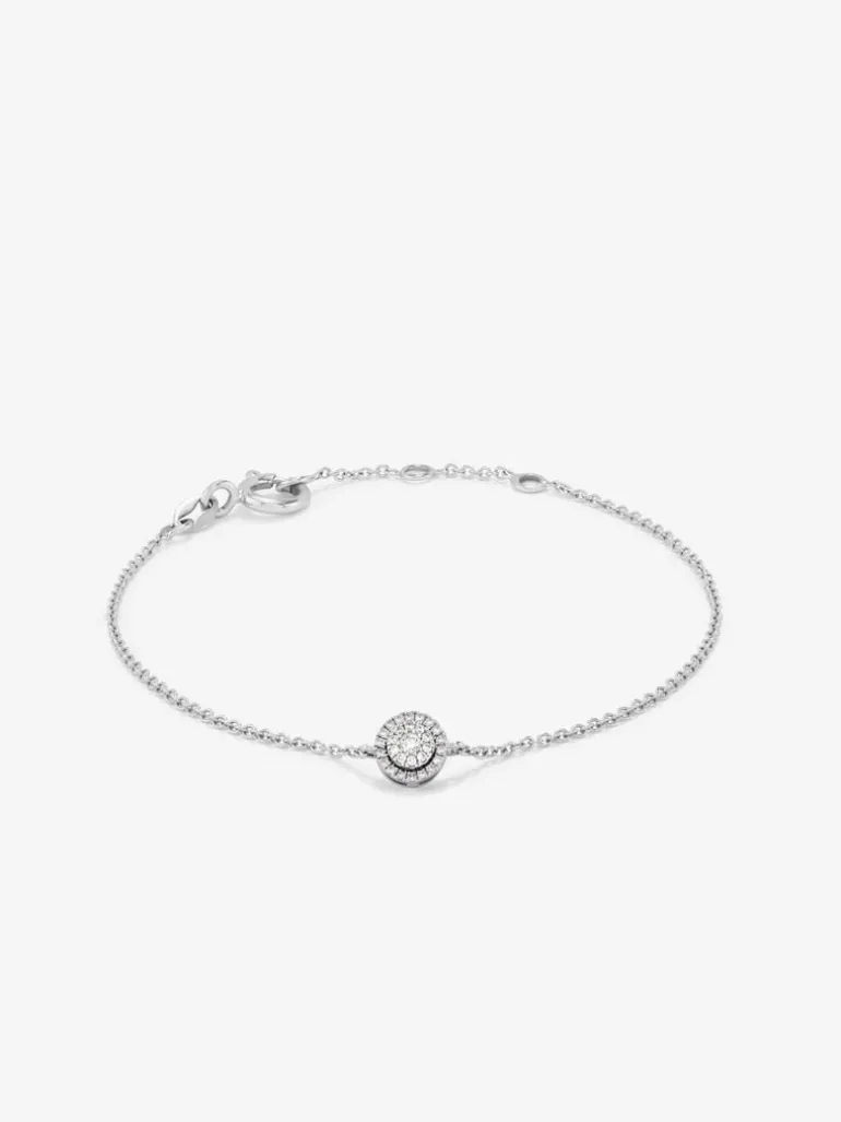 Pulsera cadena círculo de oro blanco de 18K de diamantes