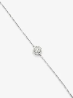 Pulsera cadena círculo de oro blanco de 18K de diamantes