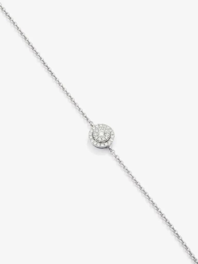 Pulsera cadena círculo de oro blanco de 18K de diamantes