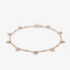 Pulsera cadena con estrellas de oro rosa de 18K con diamantes