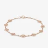 Pulsera cadena con estrellas de oro rosa de 18K con diamantes