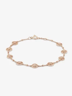Pulsera cadena con estrellas de oro rosa de 18K con diamantes